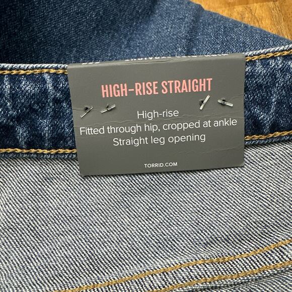Torrid Jeans Womens 22W Straight Leg High Rise Distressed Studded - Picture 5 of 16